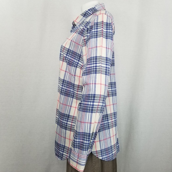 TALBOTS Women's Plaid Button Up Shirt Sz L - Picture 2 of 6